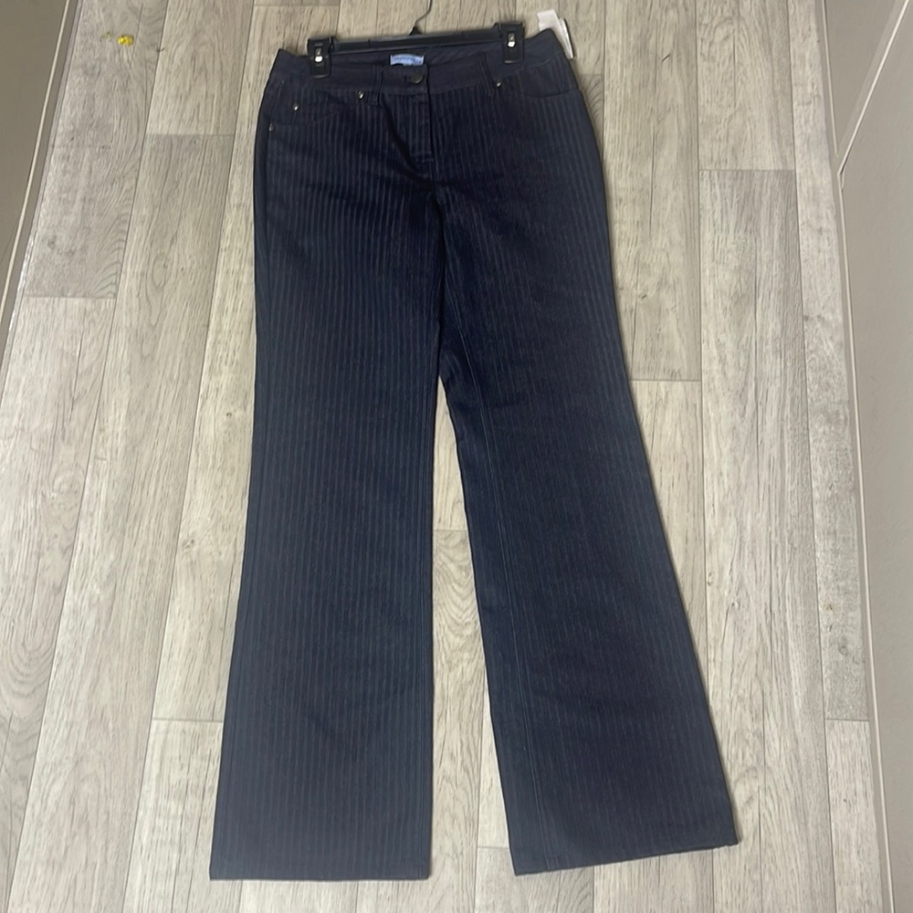 Territories pin striped denim pants nwt 6